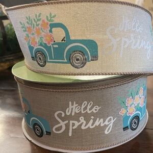 🌷2-Rolls of Spring Ribbon! New, unopened. 50 yards, each. Says, “Hello Spring”!